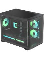 ������ Formula V Line Crystal U2M Floe Black, MATX, TYPE-C*1, USB3.0*1, Curved Glass, SIDE 2x FLOE ARGB, REAR 1x FLOE ARGB