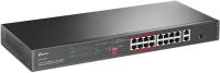 TP-Link TL-SL1218P 18-�������� ���������� � 16 PoE+ ������� 10/100 ����/� � 2 ����������� ������� SMB