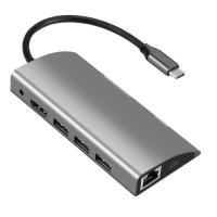 ������� Type-Cm --> RJ-45+2USB3.0(f) + PD VCOM CU459, PD100 ��,  Alum  Shell 