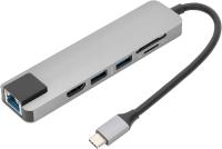 ������� Bion BXP-A-USBC-MULTI-01 USB-C - 2�USB-C/2�USB-A 3.0/HDMI/SD/TF/RJ-45 100 ��/�, 60W, ����� ������ 20 �� 