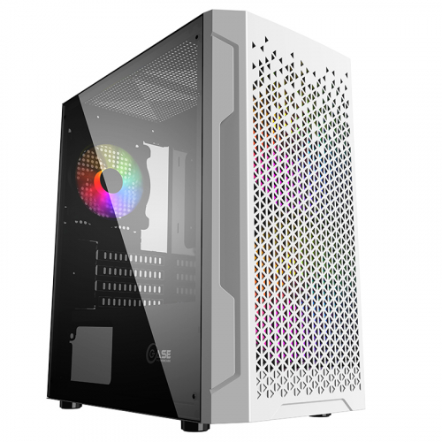 ������ Powercase Mistral Micro Z3W Mesh LED, Tempered Glass, 2x 140mm + 1� 120mm 5-color fan, �����, mATX (CMIMZW-L3)