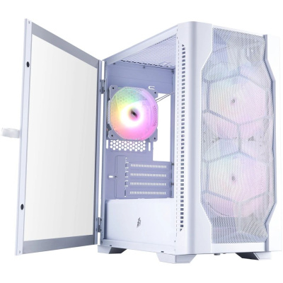 ������ 1STPLAYER DK D4-M ARGB White / mATX / 2x140mm & 1x120mm ARGB fans / D4-M-WH-2F7-14-W-1F7-W