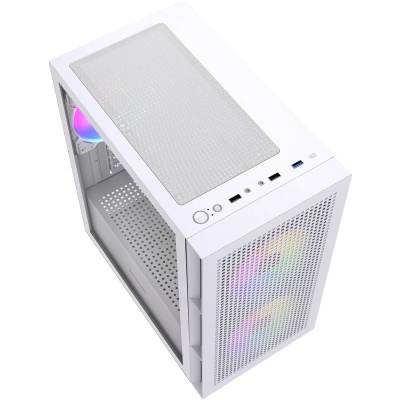 ������ Powercase Mistral SM05 ARGB, Tempered Glass, 3x120mm ARGB PWM fans, �����, mATX  (CMMSM05W-A3)