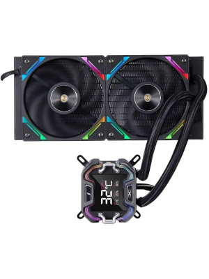 ������� �������� ���������� 1STPLAYER X-240E Black / 2x120mm, ARGB, 7-segment display, 250W TDP / X-240E-BK
