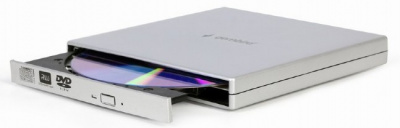 ������� ���������� ������ Gembird DVD-USB-02 Silver RTL DVD-RW, �������, USB 2.0, �������� ������ CD: 24x, DVD: 8x, �����������