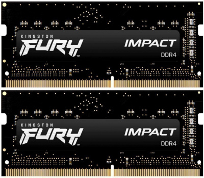 ����������� ������ 32Gb Kingston Fury Impact (KF432S20IBK2/32) (2x16Gb KIT) DDR4, 3200MHz, SO-DIMM 