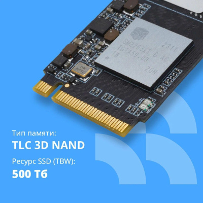 CBR SSD-001TB-M.2-BS24b, ���������� SSD-����������, ����� "Base", 1024 GB, M.2 2280, PCIe 3.0 x4, NVMe 1.3, 3D TLC NAND, R/W speed up to 3300/2900 MB/s, TBW (TB) 500, OEM