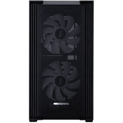 ������ 1STPLAYER AU6 ARGB Black / mATX / 2x140mm & 3x120mm ARGB fans / AU6-BK-2FA7-14-2FA7R-1FA7