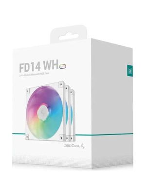 ���������� DEEPCOOL FD14 ARGB WH-3 IN 1 140x140x25�� (PWM, ARGB, �����, 400-1650��/���) Color BOX