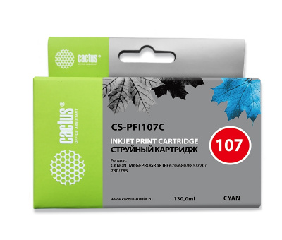 �������� �������� Cactus CS-PFI107C ����� (130��) ��� Canon IP iPF670/iPF680/iPF685/iPF770/iPF780/iP