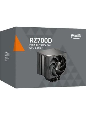 ����� PCCooler RZ700D BK (270W, 4-pin PWM, 159.5mm, Al/Cu, 7x6mm, 2x120mm, 79.8CFM, 35.9dBA, 2400RPM, S: 1851/1700/1200/115X, AM5/AM4, black)