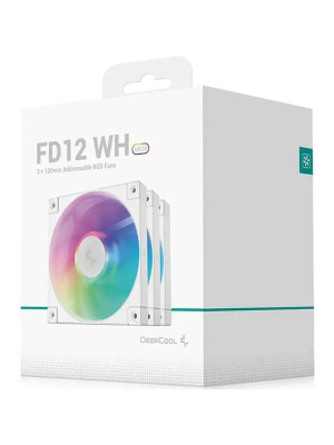 ���������� DEEPCOOL FD12 ARGB WH-3 IN 1 120x120x25�� (PWM, ARGB, �����, 400-2050��/���) Color BOX