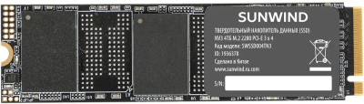 ���������� SSD SunWind PCIe 3.0 x4 4TB SWSSD004TN3 NV3 M.2 2280