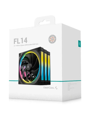 ���������� DEEPCOOL FL14R-3 IN 1 140x140x25�� REVERSE (PWM, ARGB, ������, 500-1700��/���) Color BOX