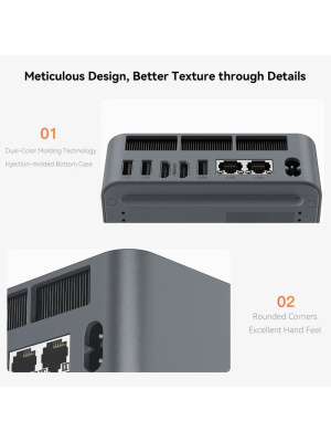 ����-�� Beelink EQR7, AMD Ryzen 7 7735U/16 �� LPDDR5/500 �� SSD/AMD Radeon Graphics/��� ��, ����� (BL/EQR7-LP4/7735U/16G/500G/2.5G*2/Milky)