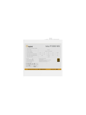 ���� ������� Ocypus Iota P1000 WH, 1000W, APFC, 80+ Gold, ATX 3.1, Fully Modular, 120mm Fan