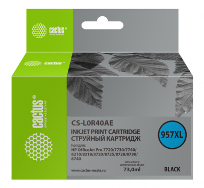 �������� �������� Cactus 957XL CS-L0R40AE ������ (73��) ��� HP OfficeJet 8210/8218/8720/8725/8730