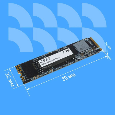 CBR SSD-002TB-M.2-BS24b, ���������� SSD-����������, ����� "Base", 2048 GB, M.2 2280, PCIe 3.0 x4, NVMe 1.3, 3D TLC NAND, R/W speed up to 3500/3100 MB/s, TBW (TB) 1000, OEM