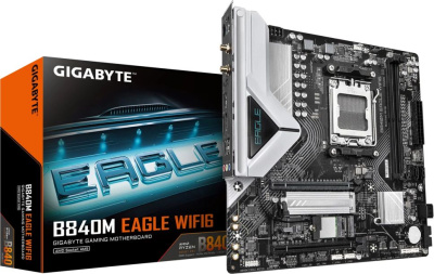 ����������� ����� Gigabyte B840M EAGLE WIFI6, Socket AM5, AMD B850, mATX, Ret