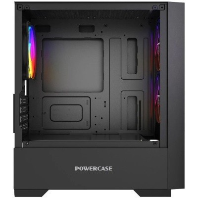 ������ Powercase Mistral Micro A12B, Tempered Glass, 3x120mm FRGB fan, ������, mATX  (CMMA12B-L3)