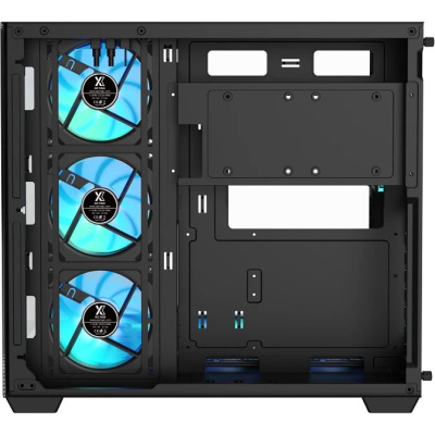 ������ XASTRA QW500 7ARGB-C10-UC Black ATX/Aquarium/Screewless/7x120mm ARGB PWM FM fans/Argb+PWM HUB 10port/Type-C/ QW500-7FM12A-C10-UC