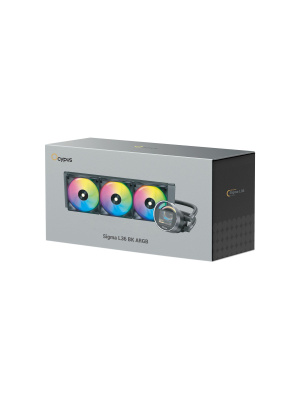 ������� �������� ���������� Ocypus Sigma L36 BK ARGB, 360mm, LCD Pump 2.4", 3x120mm ARGB fans, LGA115X/1200/1700/18XX, AM4/AM5