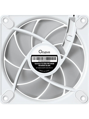 ���������� ��� ������� Ocypus Gamma F12 Elite WH ARGB REVERSE BLADE, 120x120x25mm, 4-PIN PWM, 600-1800 RPM, 26 DBA MAX, HYDRO BEARING