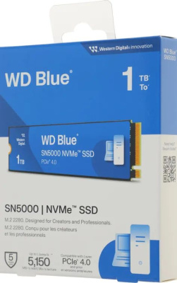 ������������� ���������� SSD Western Digital M.2 2280 1TB Blue WDS100T4B0E PCIe Gen4 x4, NVMe