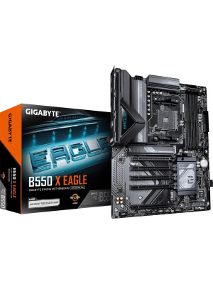 ����������� ����� Gigabyte B550 X EAGLE Soc-AM4 AMD B550 4xDDR4 ATX AC`97 8ch(7.1) 2.5Gg RAID+HDMI