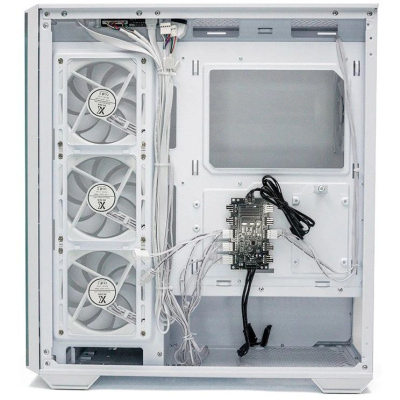 ������ XASTRA Q600 6ARGB-C10-WH White ATX/Aquarium/Screewless/6x120mm ARGB PWM FM fans/Argb+PWM HUB 10port/ Q600-6FM12A-C10-WH