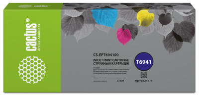 �������� �������� Cactus CS-EPT694100 T6941 ������ (675��) ��� Epson SureColor SC-T3000/T3070/T3200/T5000/5200