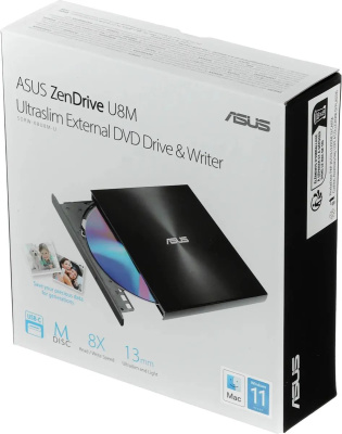 ���������� ������ DVD-RW ASUS SDRW-08U8M-U/BLK/G/AS/P2G, �������, USB Type-C, ������, Ret