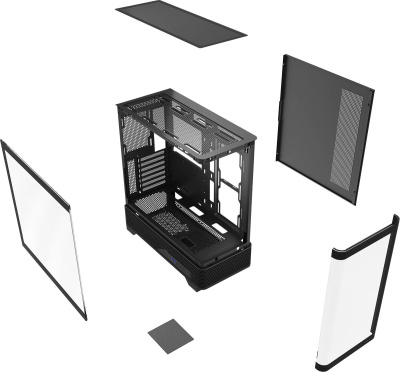 ������ �� HSPD F560-TGBK, Midi-Tower, ��� ��, Black