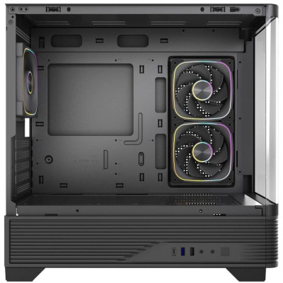 ������ Powercase Vision Micro M6B, Curved Glass, Type-C, 3x 120mm ARGB PWM Fan, ������, mATX  (CVMM6B-A3)