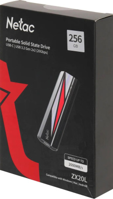 ���������� SSD Netac USB-C 256GB NT01ZX20L-256G-32BK ZX20L ������