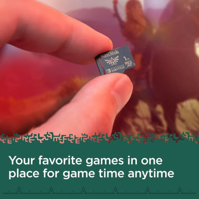 ����� ������ SanDisk Nintendo MicroSDXC UHS-I card for Nintendo Switch, Zelda Edition- 1TB, Up to 100MB/s read; up to 90MB/s write