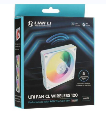 ���������� ��� ������� Lian-Li Uni Fan CL Wireless 120 ARGB 124�120x28 ����� 4-pin 29.8�� (G99.12CL1W1W.R0) Ret