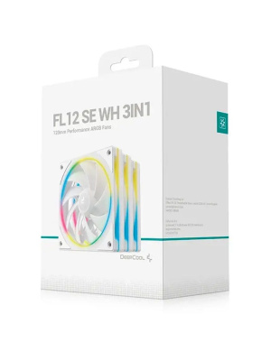 ���������� DEEPCOOL FL12 SE WH 3 IN 1 120x120x25�� (PWM, ARGB, �����, 400-1900��/���) Color BOX