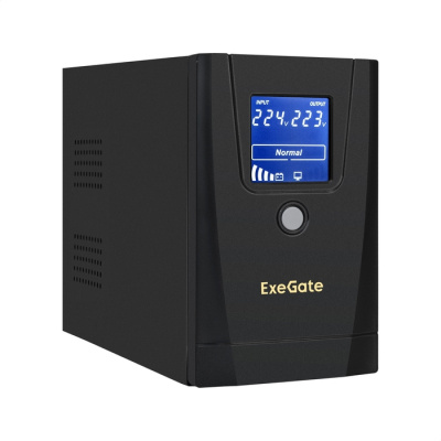 ��� ExeGate Power Smart ULB-650.LCD.AVR.1SH.2C13 650VA/360W, LCD, AVR,1�Schuko+2�C13, ������������� ������, Black