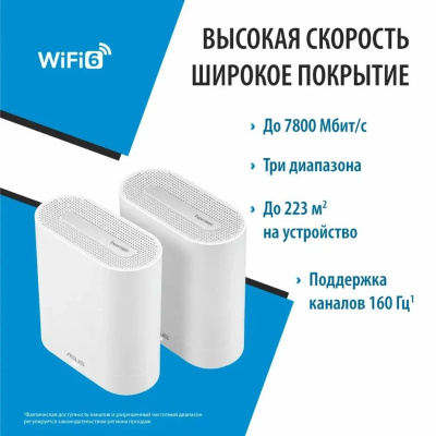 Mesh ������� Asus ExpertWiFi EBM68(W-2-PK)  WiFi 6, White (90IG07V0-MO3A40)