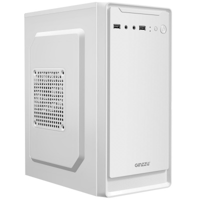 ������ MiniTower Ginzzu B185 White mATX,2xUSB2.0, �����,w/o PSU, w/o fan (Ginzzu B185)