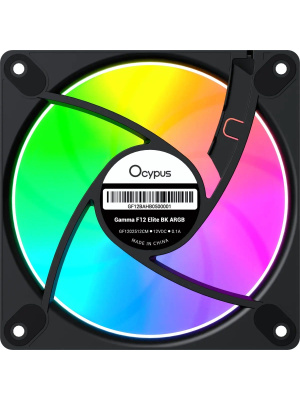 ���������� ��� ������� Ocypus Gamma F12 Elite BK ARGB REVERSE BLADE, 120x120x25mm, 4-PIN PWM, 600-1800 RPM, 26 DBA MAX, HYDRO BEARING
