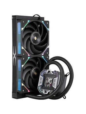 ������� �������� ���������� 1STPLAYER X-240E Black / 2x120mm, ARGB, 7-segment display, 250W TDP / X-240E-BK