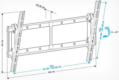��������� Holder LCD-T6606-B ������ 42-65" max 60�� VESA 600x400