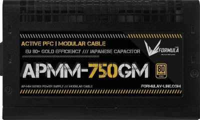 ���� ������� Formula ATX 750W APMM-750GM Gen.5 80+ gold (20+4pin) APFC 120mm fan 8xSATA Cab Manag RTL
