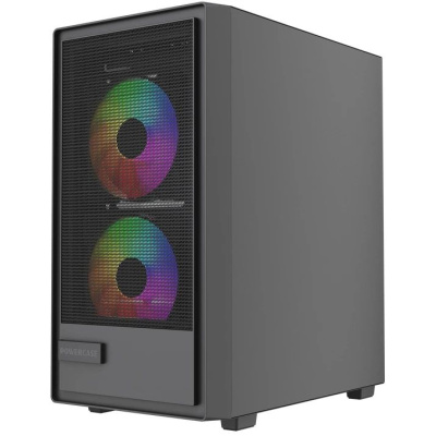 ������ Powercase Mistral SM02, Tempered Glass, 3x120mm FRGB fans, ������, mATX  (CMMSM02B-L3)