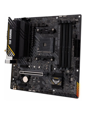 ����������� ����� ASUS TUF GAMING A520M-PLUS WIFI, Socket AM4, A520, 4*DDR4,  D-Sub+DVI+HDMI, SATA3 + RAID, Audio, Gb LAN, USB 3.2*7, USB 2.0*5, COM*1 header (w/o cable), mATX ;90MB17F0-M0EAY0