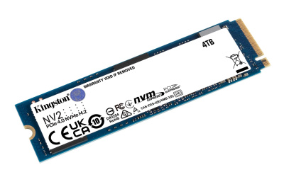 ������������� ���������� Kingston SSD NV2, 4000GB, M.2(22x80mm), NVMe, PCIe 4.0 x4, 3D TLC, R/W 3500/2800MB/s, TBW 1280, DWPD 0.3 (SNV2S/4000G)