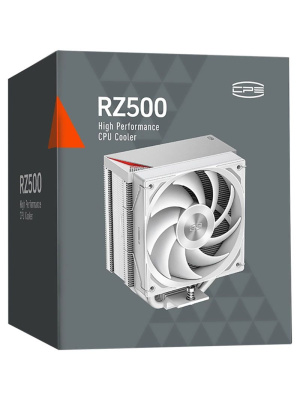 ����� PCCooler RZ500 WH (250W, 4-pin PWM, 155mm, Al/Cu, 5x6mm, 1x120mm, 86.73CFM, 32dBA, 2200RPM, S: 1851/1700/1200/115X, AM5/AM4, white