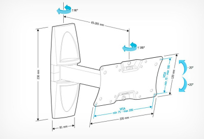 ��������� ��� ���������� Holder LCDS-5063 ����� 19"-32" ����.30 ��